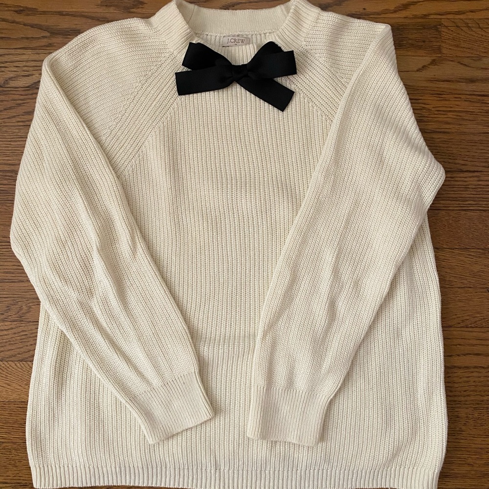 J.Crew women’s size large bow tie sweater.